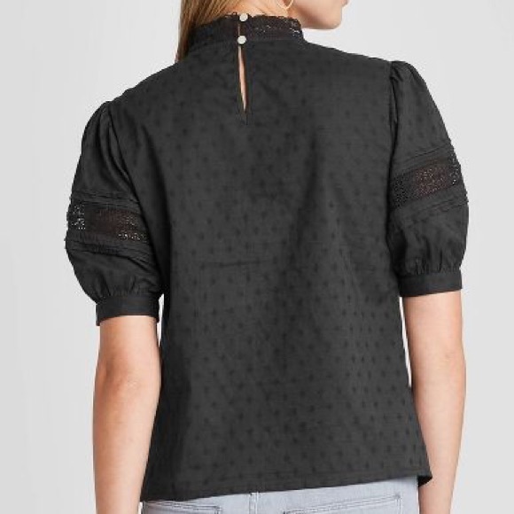 ‼️SALE‼️ UNIVERSAL THREAD 🎯 Gray Puff Sleeve Eyelet Blouse - Picture 8 of 10